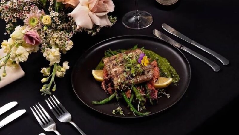 restaurant food served on a plate